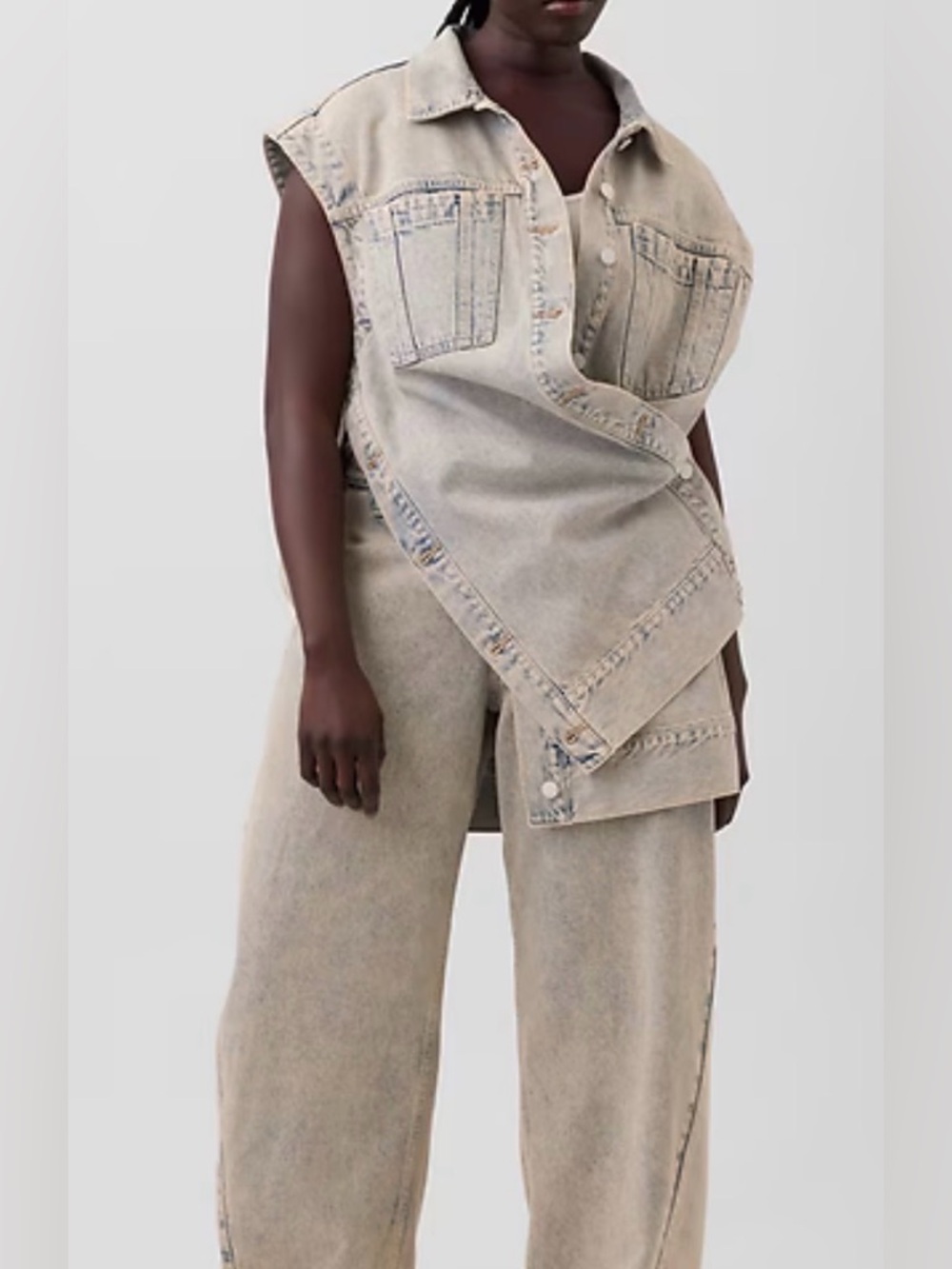 TWO PIECES : GAP x HFR denim oversized vest and Denim